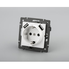 Механизм розетки с USB зарядкой SCT-MUAA-PL-WH-V (250V, 16A) (Arlight, -)