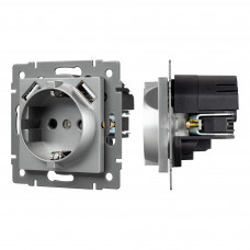 Механизм розетки с USB зарядкой SCT-MUAA-PL-GR-V (250V, 16A) (Arlight, -)