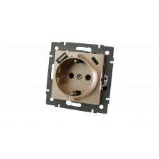 Механизм розетки с USB зарядкой SCT-MUAC-PL-GD-V (250V, 16A) (Arlight, -)